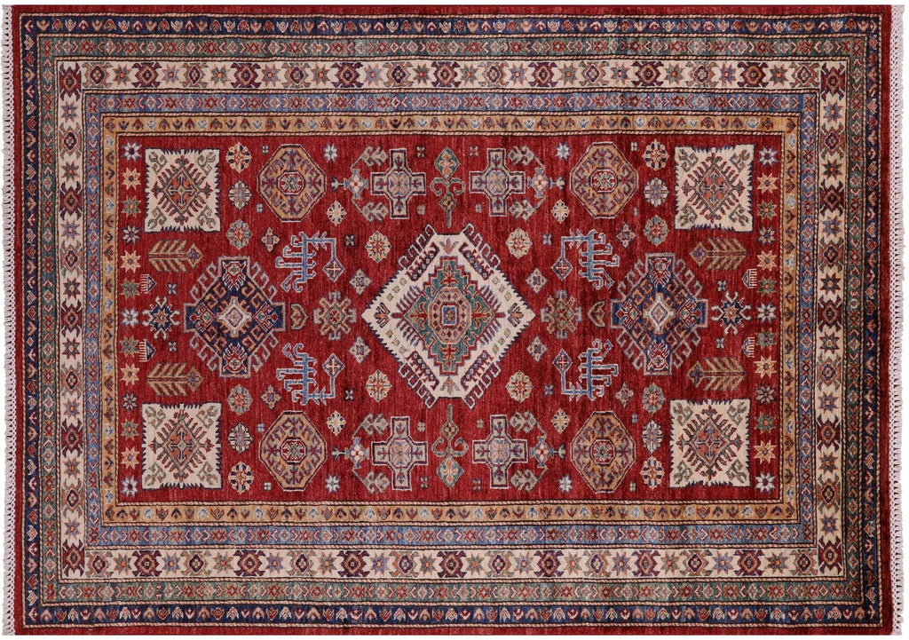 Geometric Super Kazak Handmade Wool Rug - Manhattan Rugs