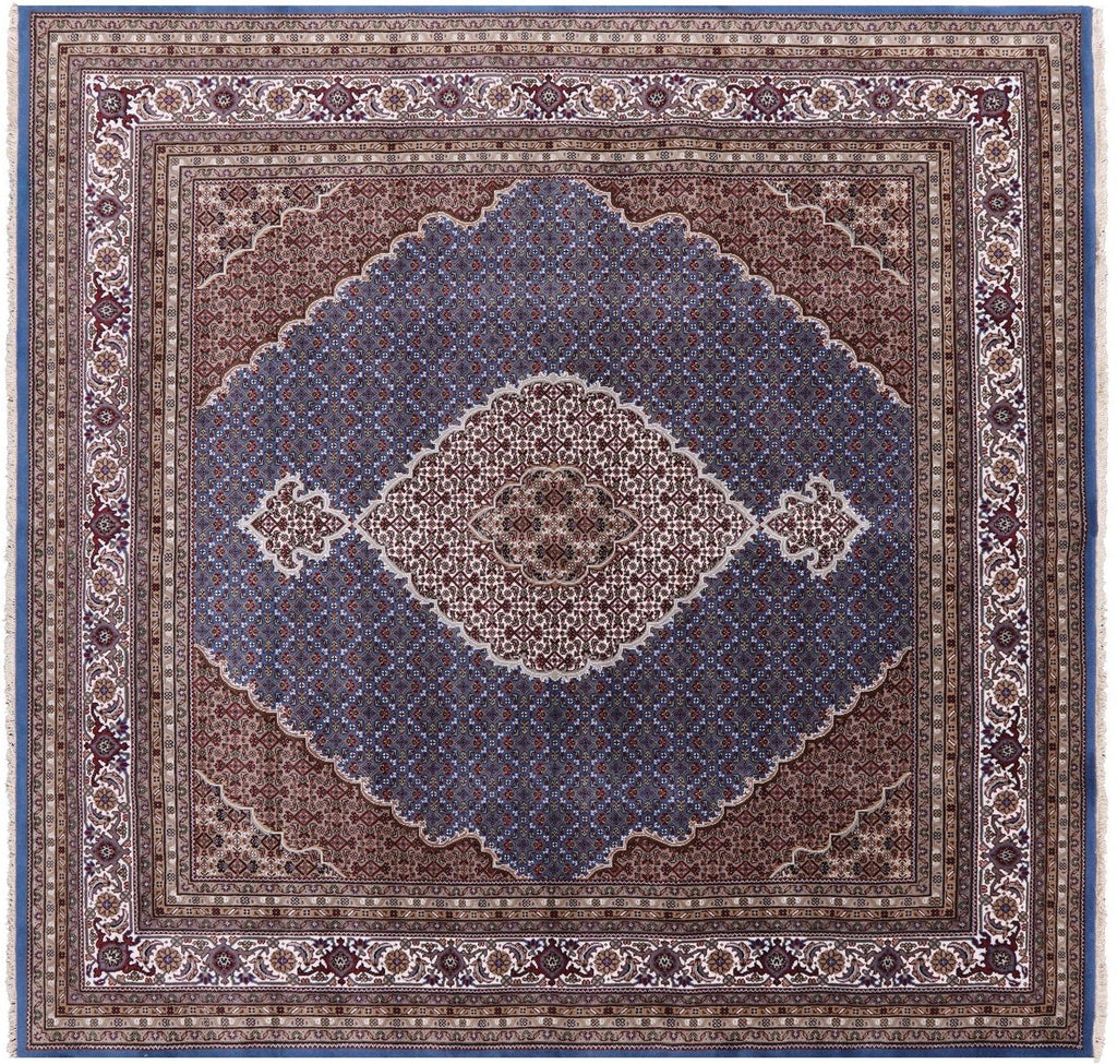 Square Persian Tabriz Wool & Silk Hand Knotted Rug - Manhattan Rugs