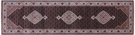 Wool & Silk Hand-Knotted Persian Tabriz Runner Rug - Manhattan Rugs