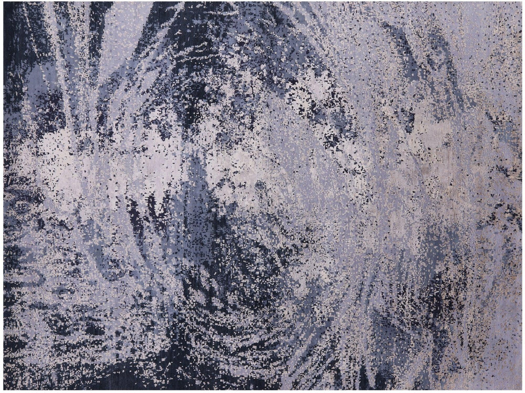 Wool & Silk Abstract Handmade Rug - Manhattan Rugs