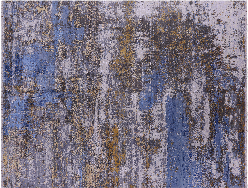 SUPER SALE 7' 11" X 10' 3" Handmade Abstract Wool & Silk Rug - Q13077