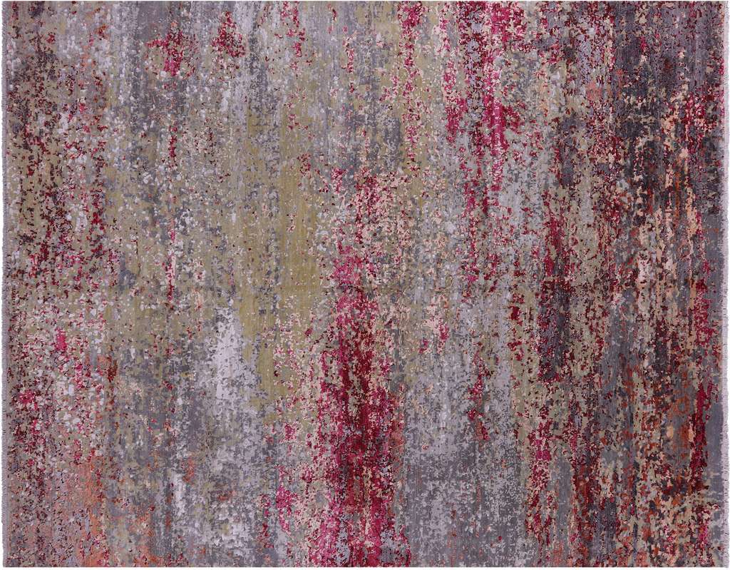 Handmade Abstract Wool & Silk Rug 7' 11" X 10' 1" - Q13079