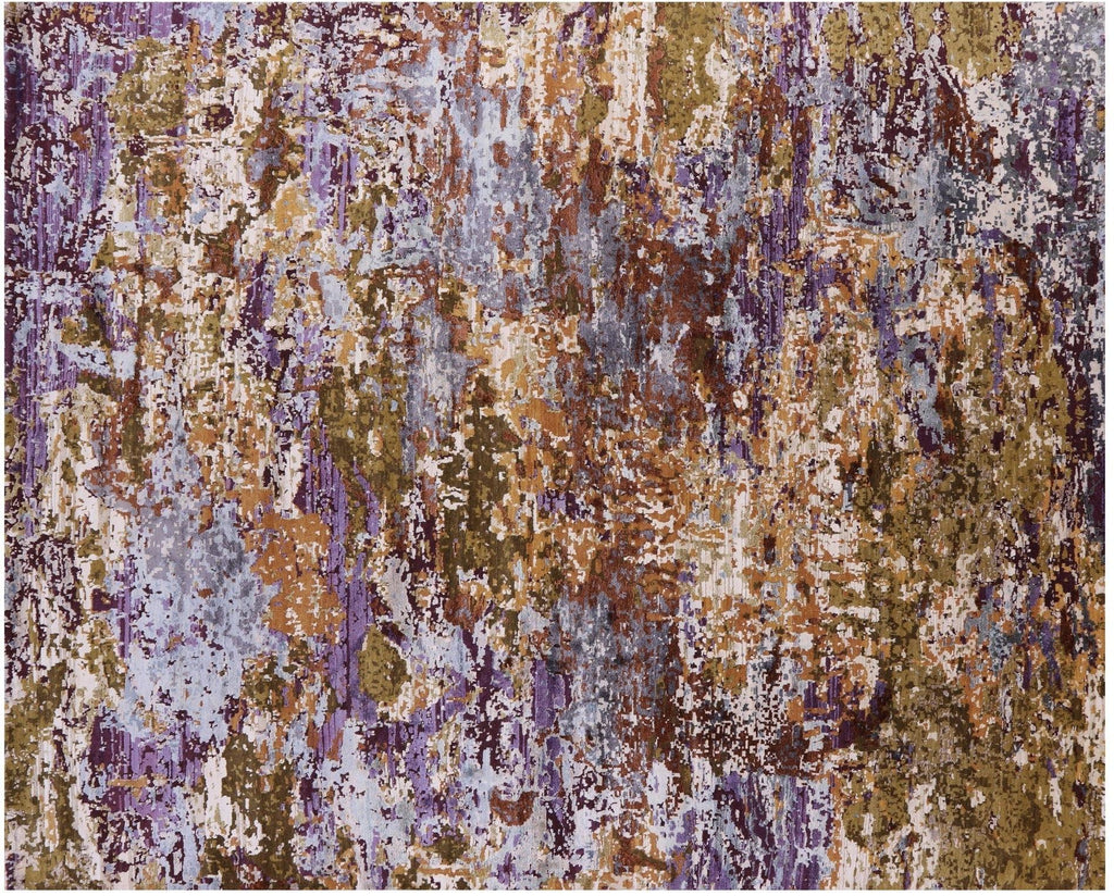 Abstract Handmade Wool & Silk Rug - Manhattan Rugs