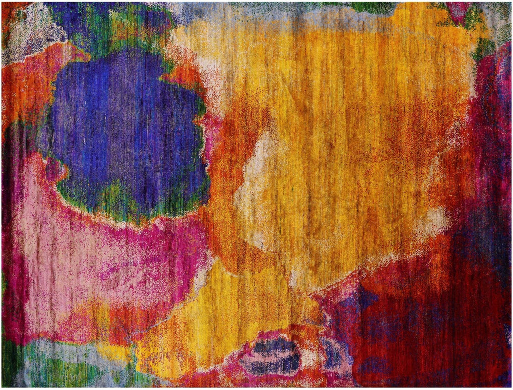Handmade Abstract Silk Rug - Manhattan Rugs