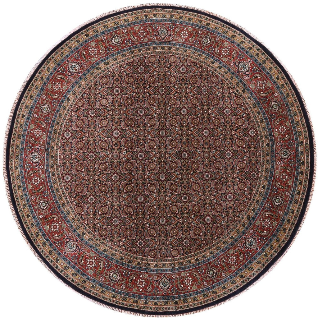 Round Persian Hill Herati Handmade Wool Rug - Manhattan Rugs
