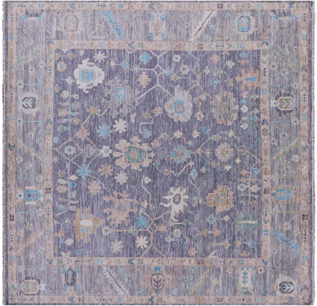 Square Handmade Turkish Oushak Wool Rug - Manhattan Rugs