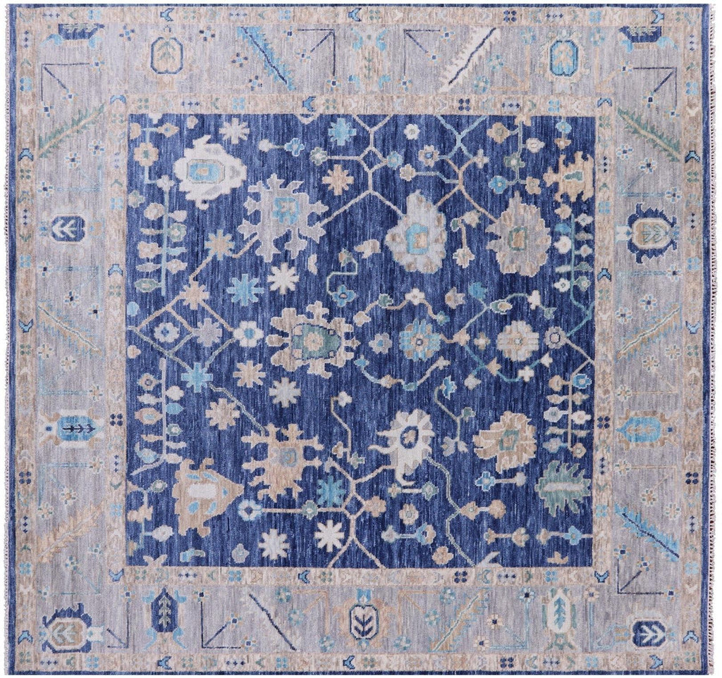 Square Hand Knotted Turkish Oushak Wool Rug - Manhattan Rugs