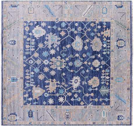 Square Hand Knotted Turkish Oushak Wool Rug - Manhattan Rugs