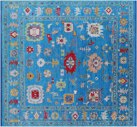 Square Turkish Oushak Hand Knotted Rug - Manhattan Rugs