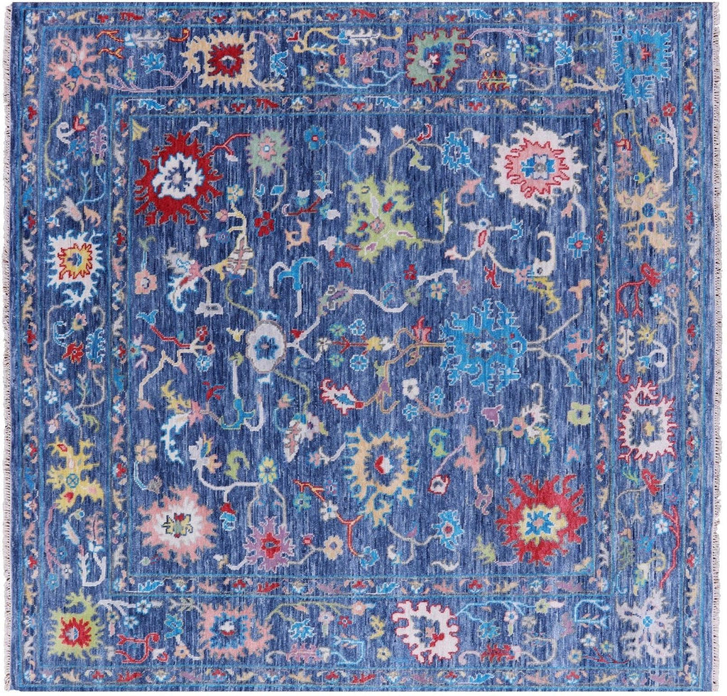 Square Turkish Oushak Hand Knotted Wool Rug - Manhattan Rugs