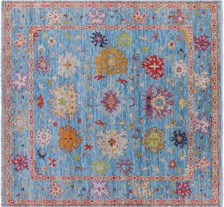 Square Handmade Turkish Oushak Wool Rug - Manhattan Rugs