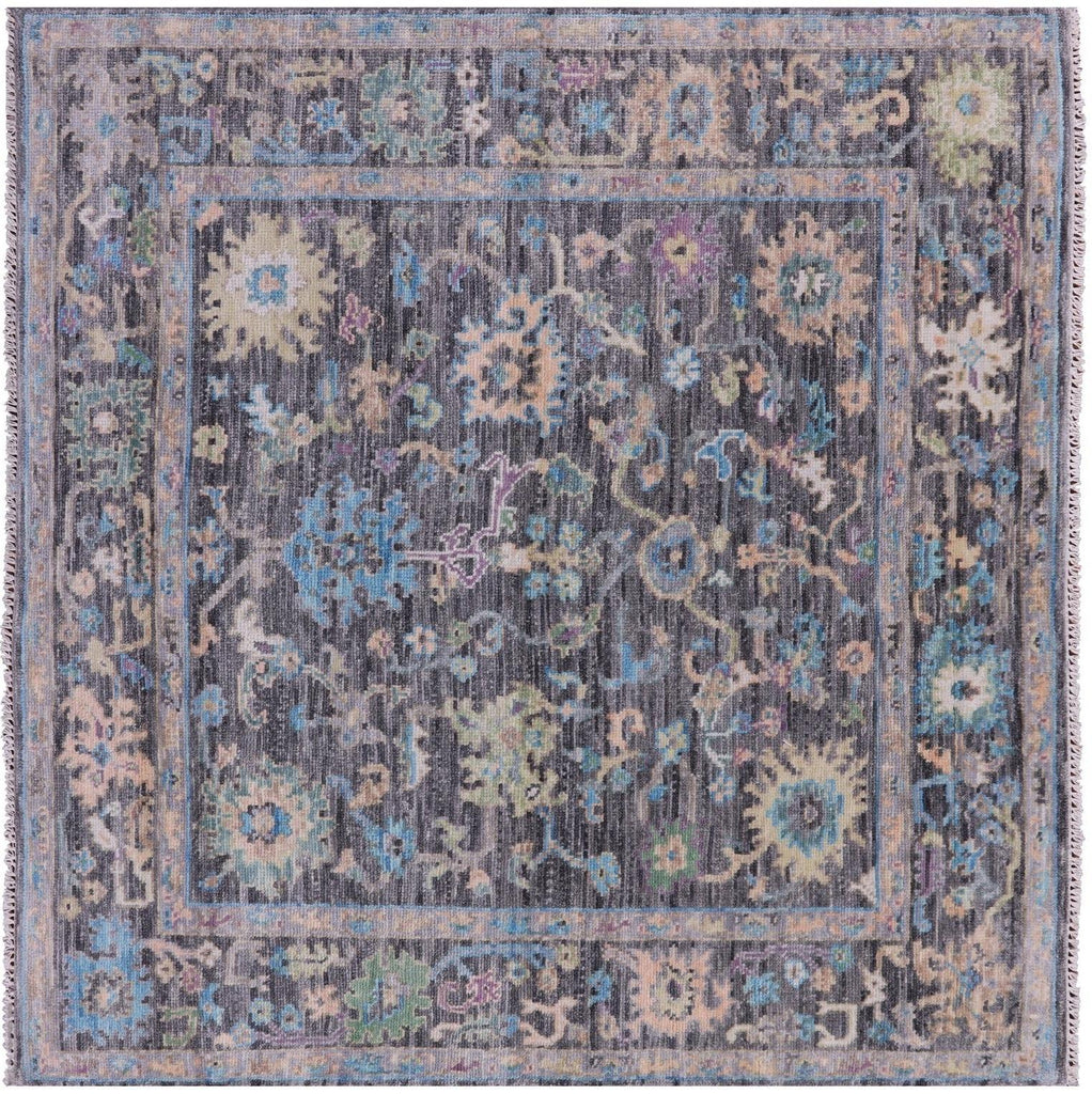 Square Turkish Oushak Hand Knotted Wool Rug - Manhattan Rugs