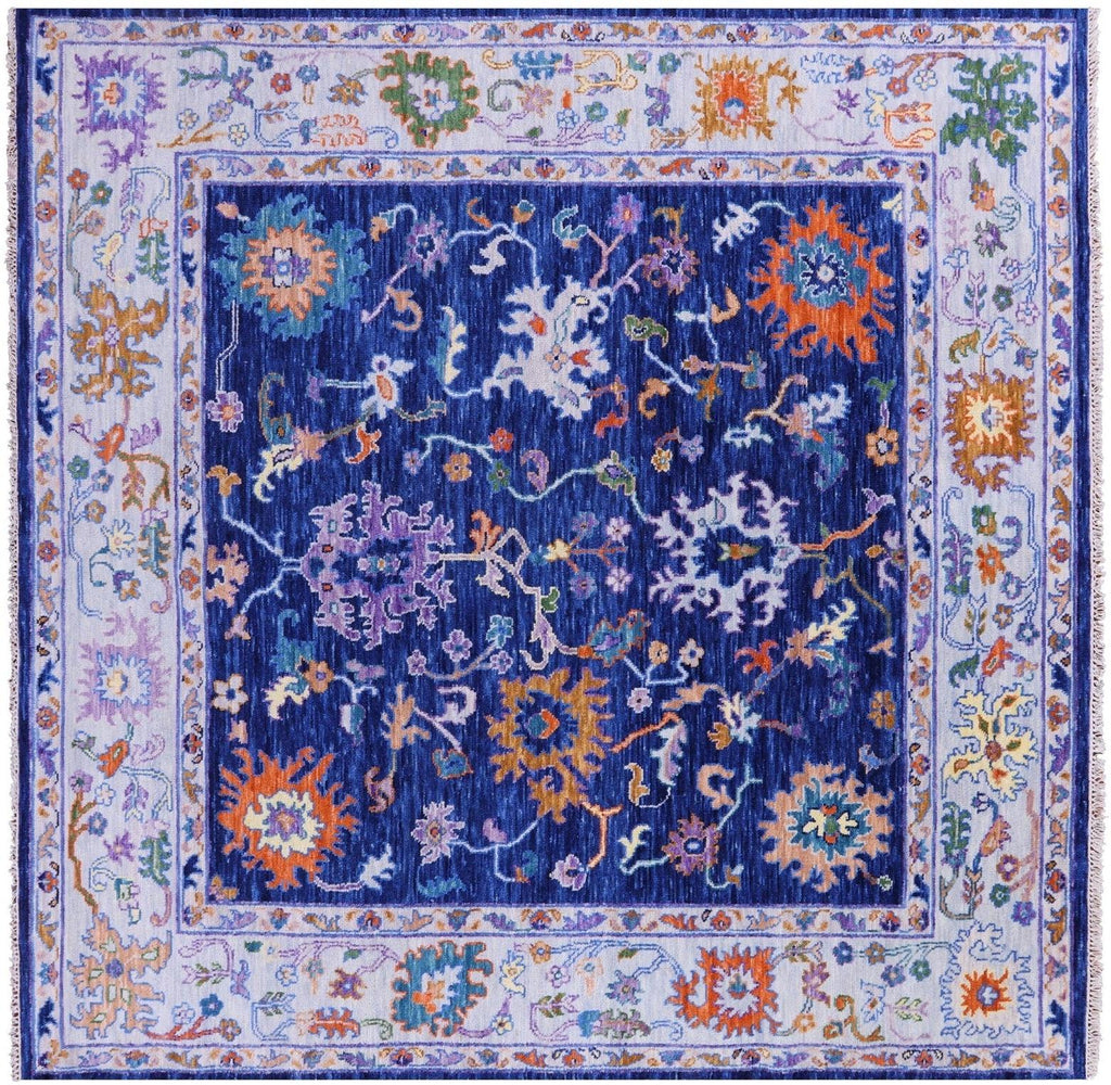 Square Turkish Oushak Hand Knotted Wool Rug - Manhattan Rugs