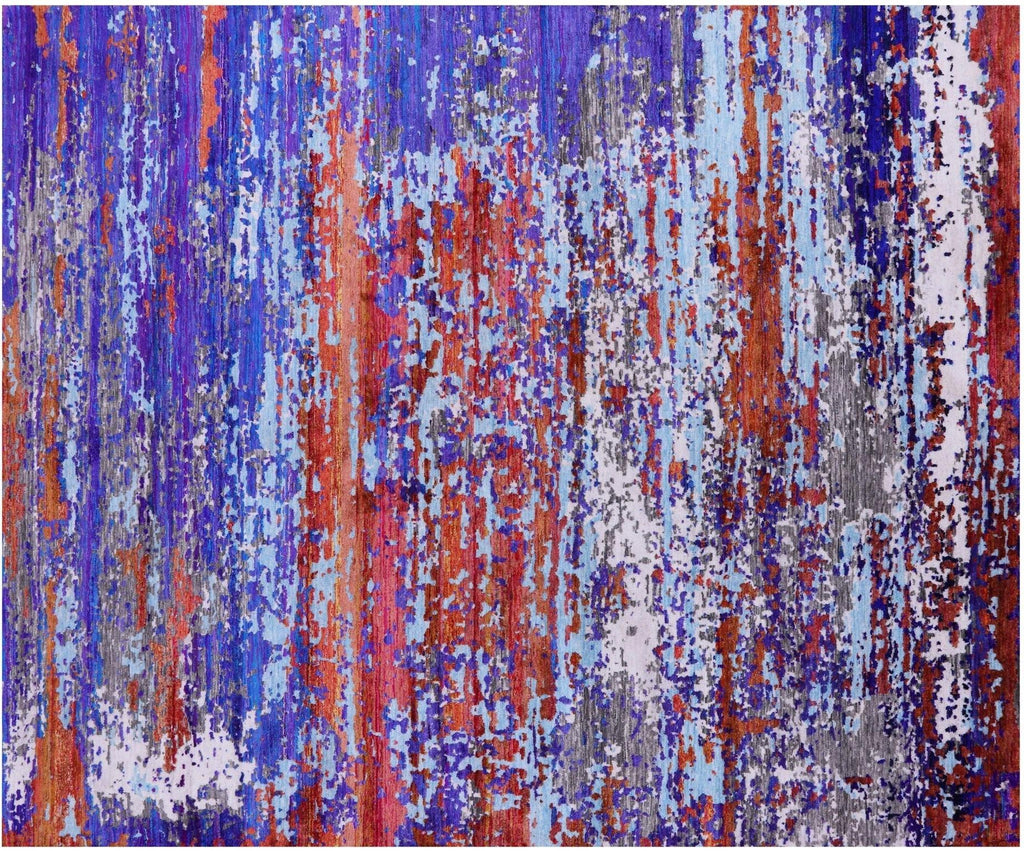 Handmade Abstract Wool & Silk Rug - Manhattan Rugs