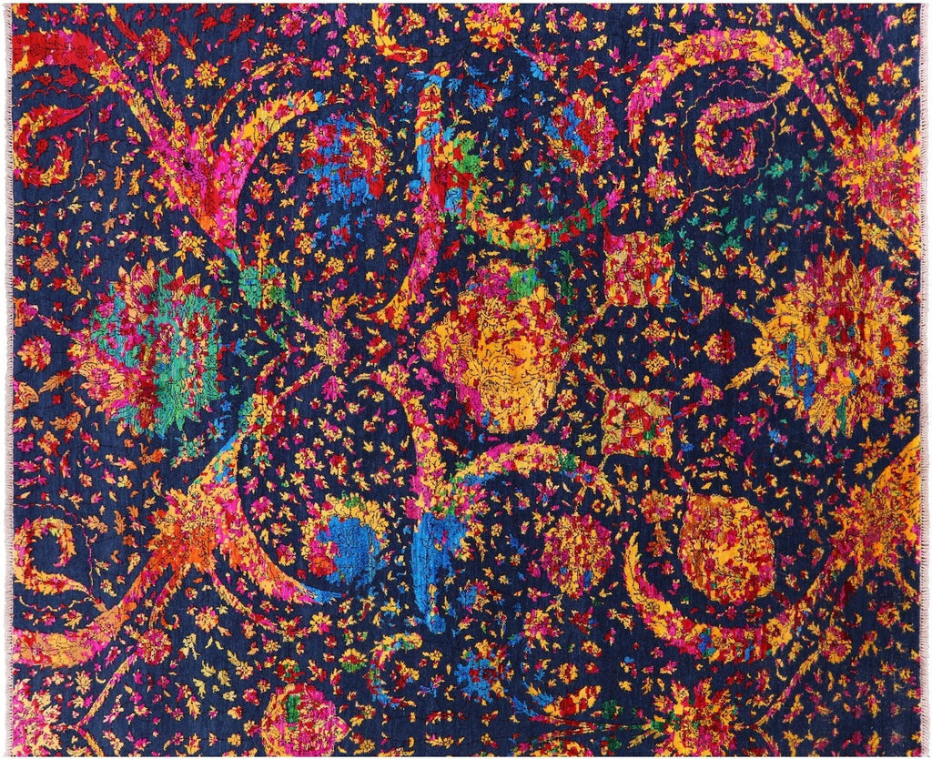 Wool & Silk Persian Sickle Leaf Design Handmade Rug - Manhattan Rugs