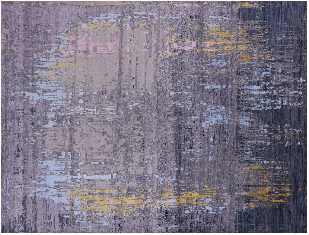 Abstract Hand Knotted Wool & Silk Rug - Manhattan Rugs