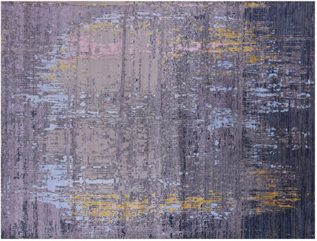 Abstract Hand Knotted Wool & Silk Rug - Manhattan Rugs