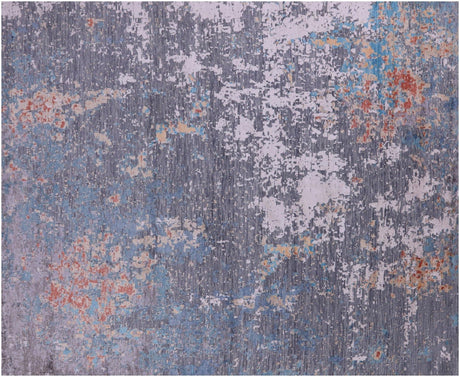 Hand-Knotted Abstract Wool & Silk Rug - Manhattan Rugs
