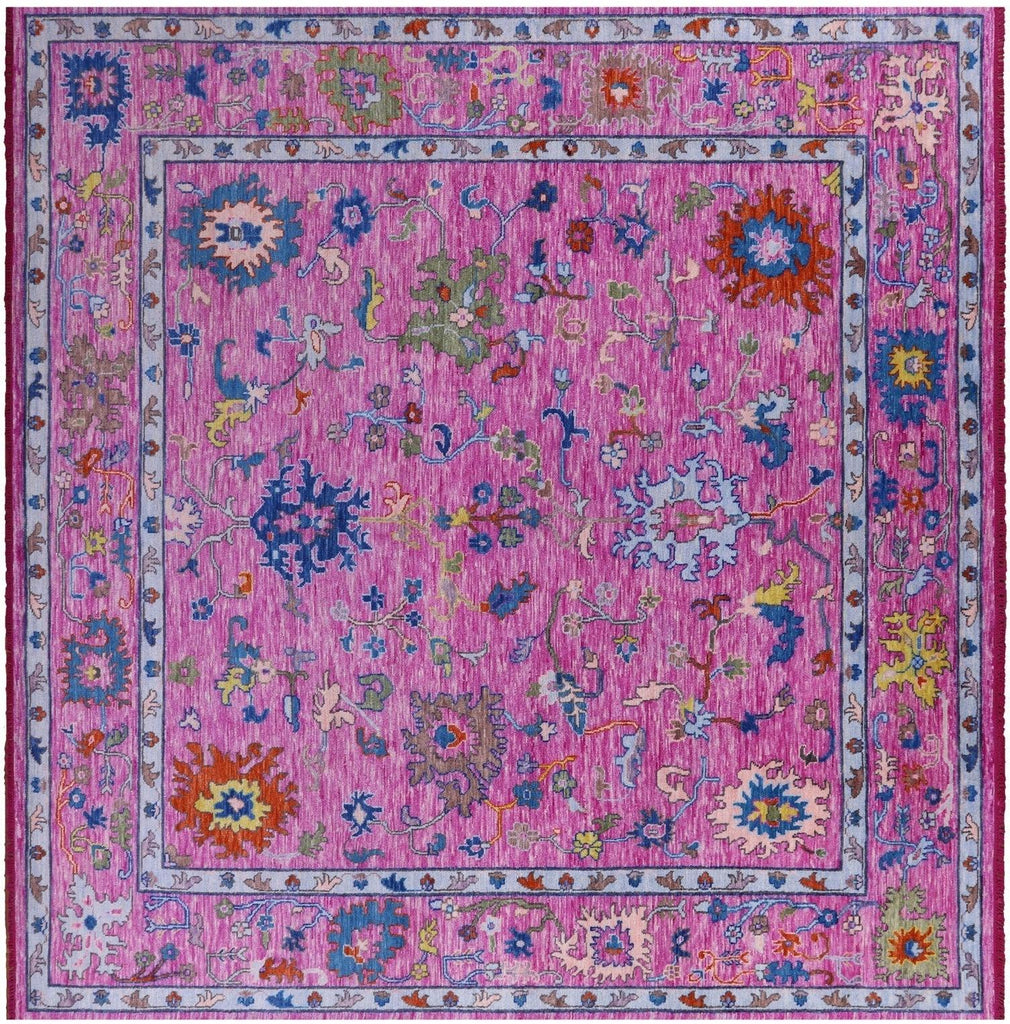 Square Hand Knotted Turkish Oushak Wool Rug - Manhattan Rugs