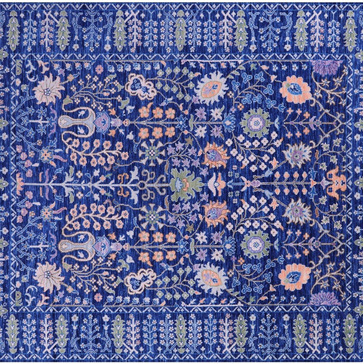 Handmade Signed Turkish Oushak Wool Rug 9' 3