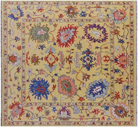 Square Handmade Turkish Oushak Wool Rug - Manhattan Rugs