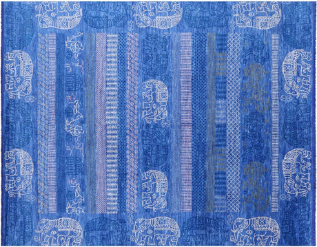 Hand Knotted Persian Gabbeh Elephant Design Wool Rug - Manhattan Rugs