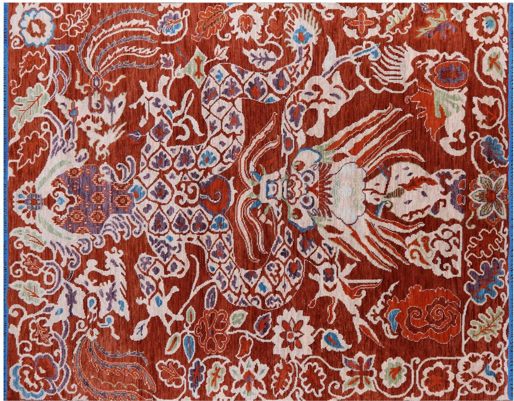 Handmade Dragon Design Wool Rug - Manhattan Rugs