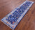SUPER SALE Blue Runner Handmade Turkish Angora Oushak Rug 2' 7" X 10' 0" - Q13674