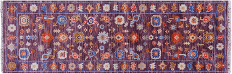 Hand-Knotted Turkish Oushak Wool Runner Rug - Manhattan Rugs