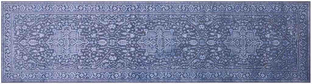 Persian Heriz Serapi Hand Knotted Wool & Silk Runner Rug - Manhattan Rugs