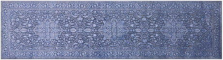Persian Heriz Serapi Hand Knotted Wool & Silk Runner Rug - Manhattan Rugs