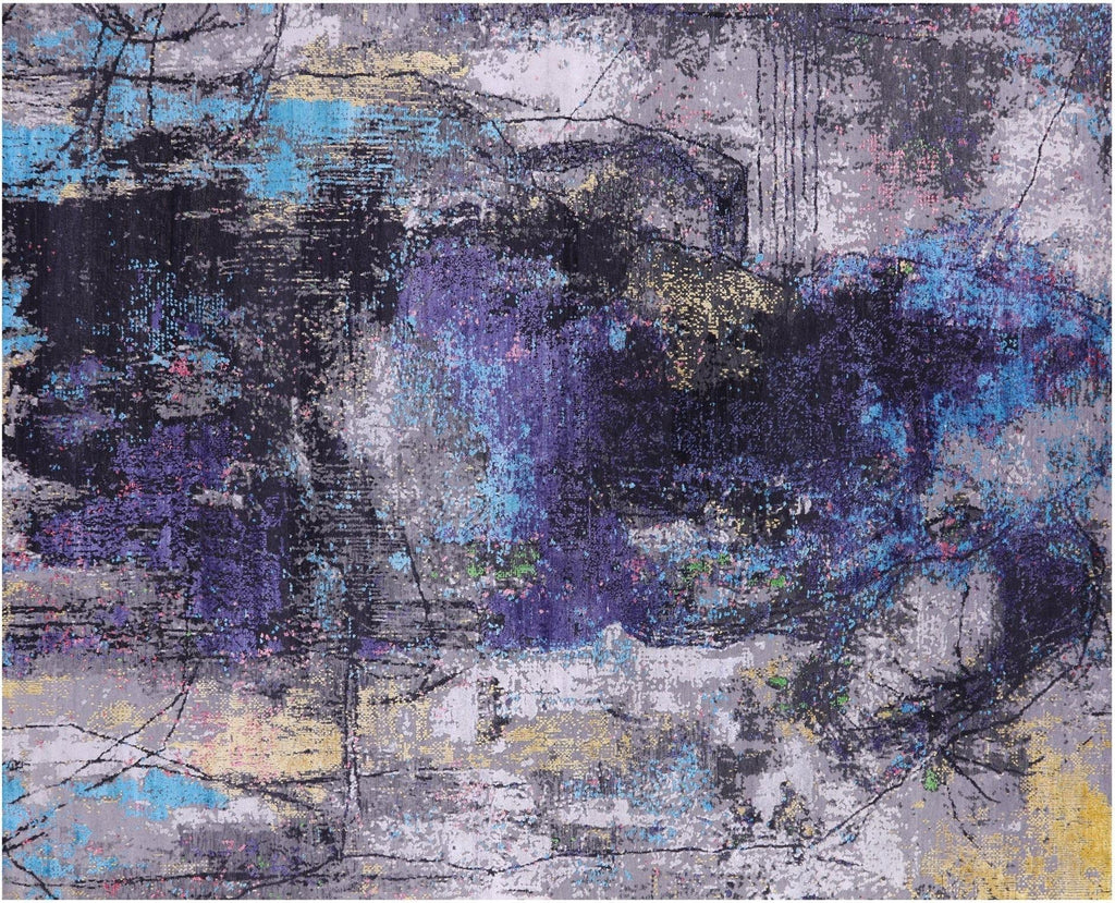 Handmade Abstract Wool & Silk Rug - Manhattan Rugs