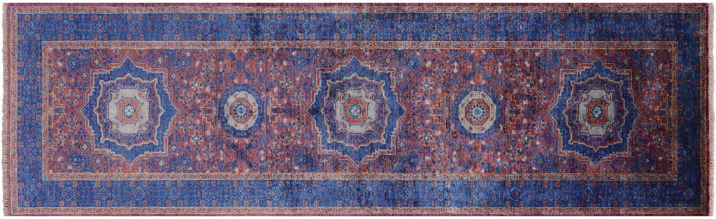 Geometric Mamluk Hand-Knotted Wool Runner Rug - Manhattan Rugs