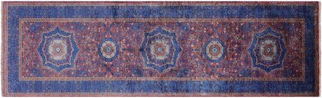 Geometric Mamluk Hand-Knotted Wool Runner Rug - Manhattan Rugs
