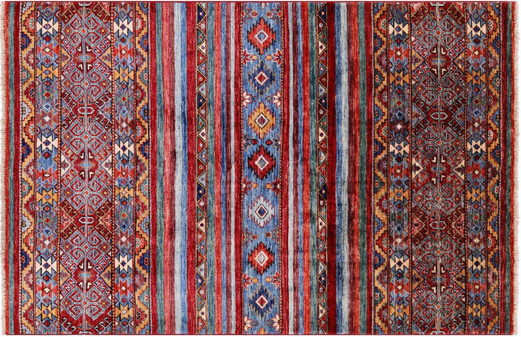 Hand-Knotted Khorjin Super Kazak Wool Rug - Manhattan Rugs