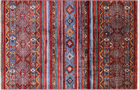 Hand-Knotted Khorjin Super Kazak Wool Rug - Manhattan Rugs