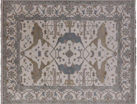 Hand Knotted Oushak Wool Area Rug - Manhattan Rugs