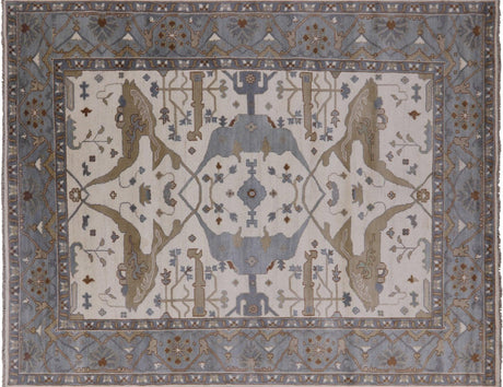 Hand Knotted Oushak Wool Area Rug - Manhattan Rugs