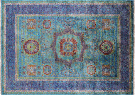 Hand-Knotted Geometric Mamluk Wool Rug - Manhattan Rugs