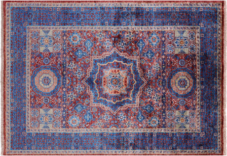Hand-Knotted Mamluk Geometric Wool Rug - Manhattan Rugs