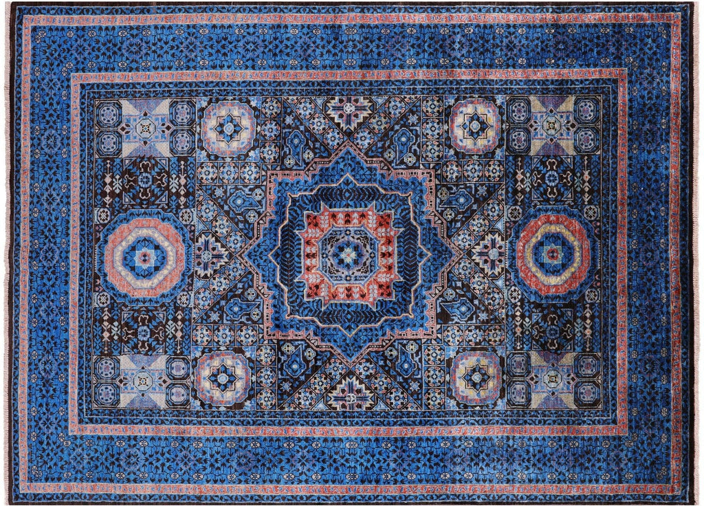 Hand-Knotted Geometric Mamluk Wool Rug - Manhattan Rugs