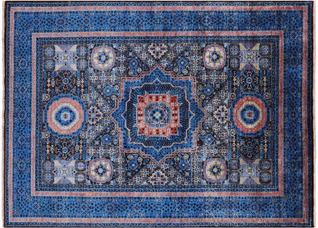 Hand-Knotted Geometric Mamluk Wool Rug - Manhattan Rugs