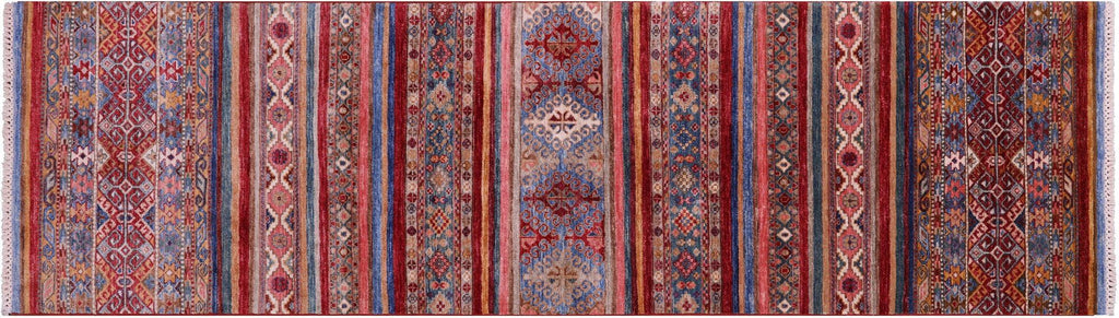 Runner Hand-Knotted Khorjin Super Kazak Rug - Manhattan Rugs
