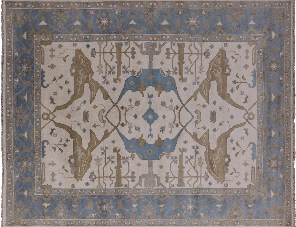 Turkish Oushak Hand Knotted Area Rug - Manhattan Rugs