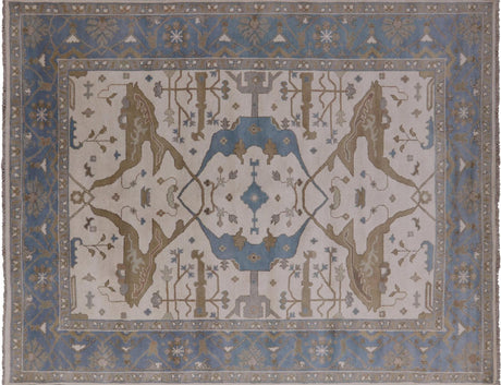 Turkish Oushak Hand Knotted Area Rug - Manhattan Rugs