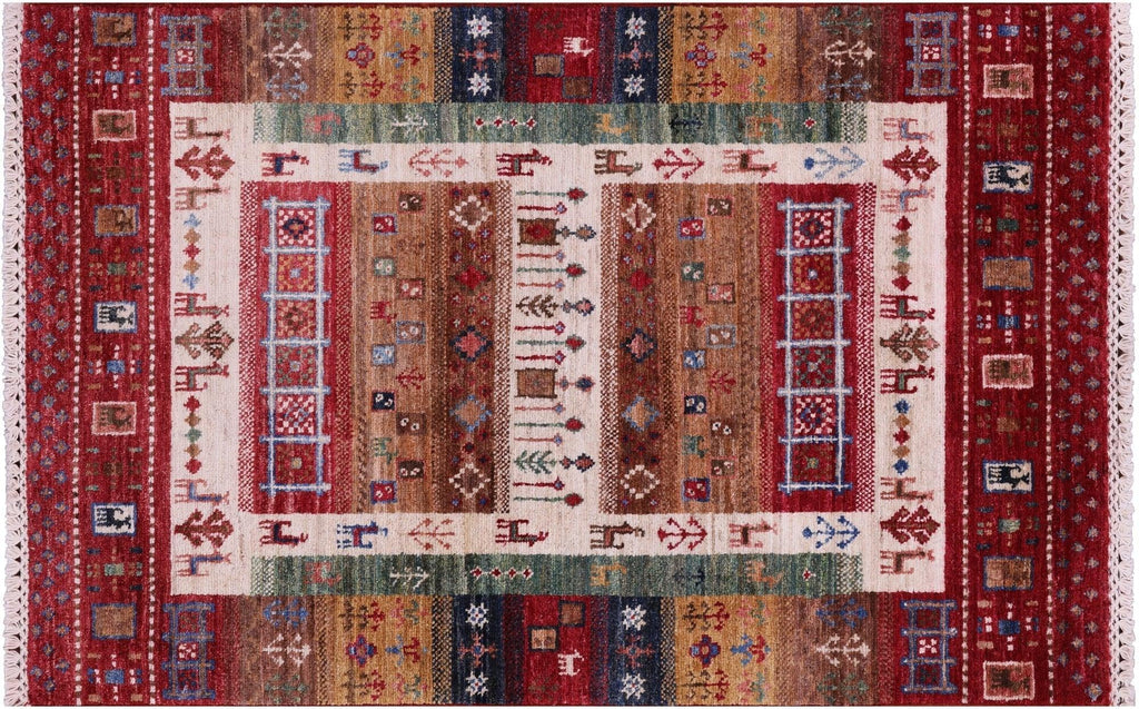 Persian Gabbeh Tribal Handmade Wool Rug - Manhattan Rugs