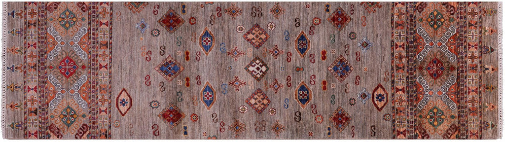 Super Kazak Khorjin Hand-Knotted Wool Runner Rug - Manhattan Rugs