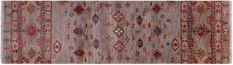 Super Kazak Khorjin Hand-Knotted Wool Runner Rug - Manhattan Rugs