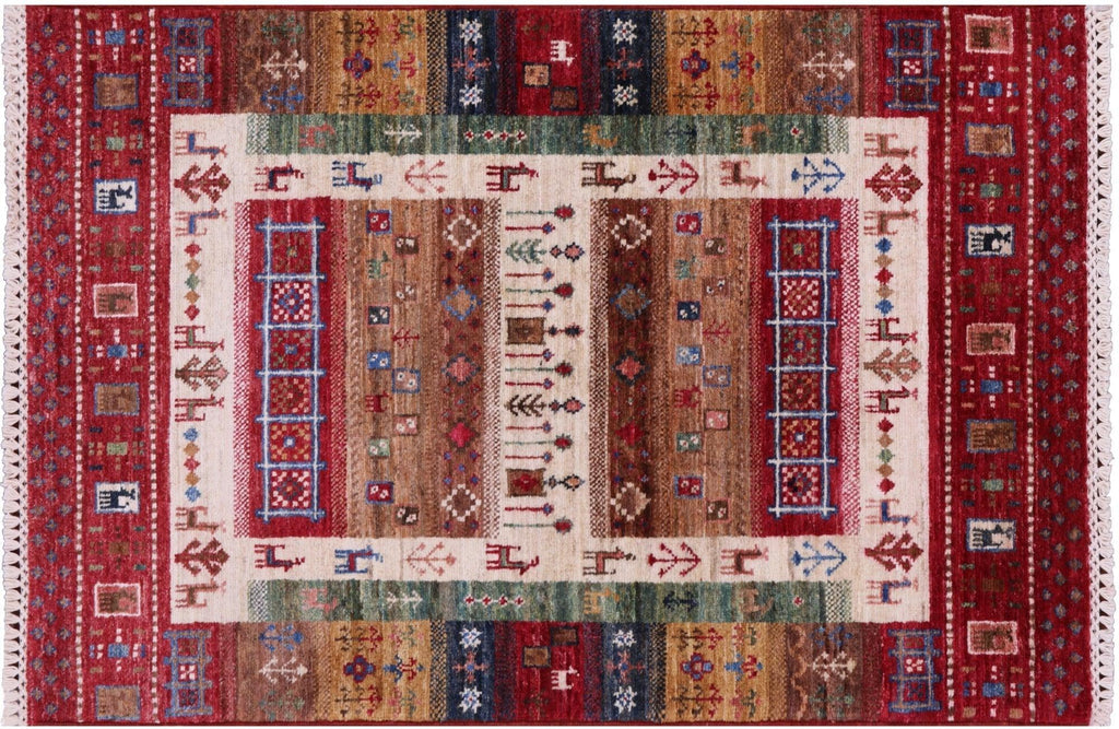 Tribal Persian Gabbeh Hand-Knotted Rug - Manhattan Rugs