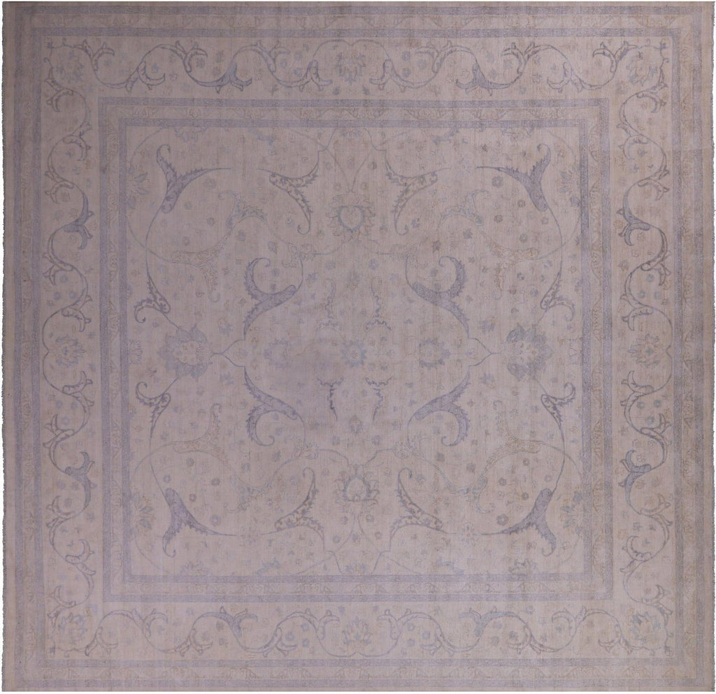Square Turkish Oushak Hand-Knotted Wool Rug - Manhattan Rugs